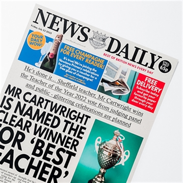 Personalised "Best Teacher" Newspaper Front Page