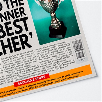 Personalised "Best Teacher" Newspaper Front Page