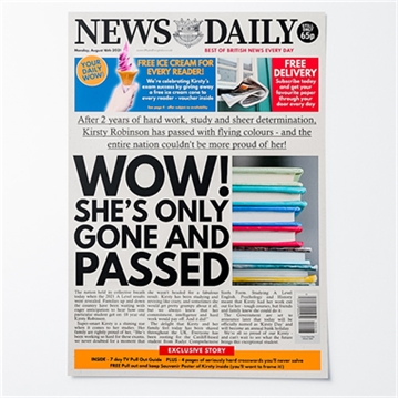 Personalised "Graduation" Newspaper Front Page
