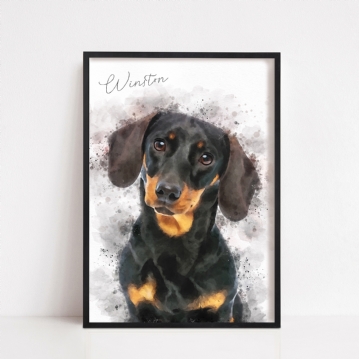 Personalised Watercolour Style Pet Portraits