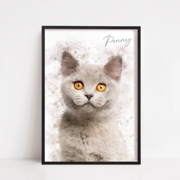 Personalised Watercolour Style Pet Portraits