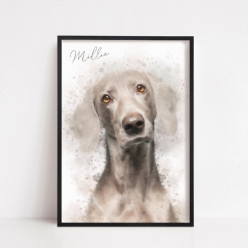 Personalised Watercolour Style Pet Portraits