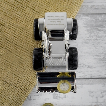 Silver tractor christening gift clearance