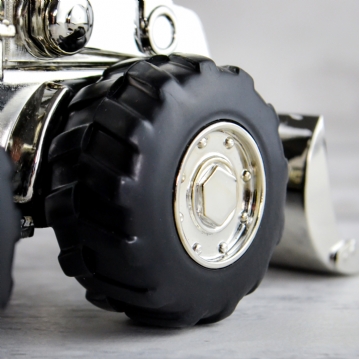 Silver Plated Personalised Tractor Money Box