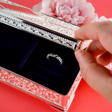 Antique Style Personalised Silver Plated Jewellery Box