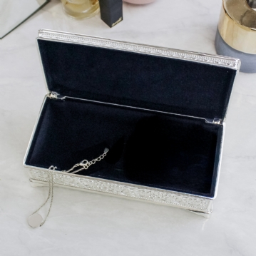 Antique Style Personalised Silver Plated Jewellery Box