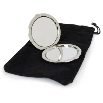 Silver Plated Personalised Compact Mirror