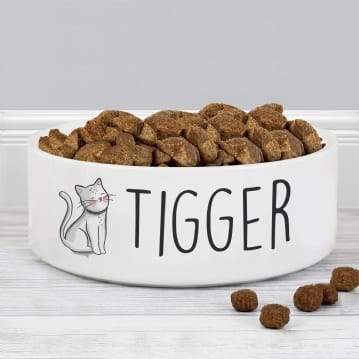 Personalised Cat Bowls Scribble Design