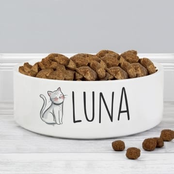 Personalised Cat Bowls Scribble Design