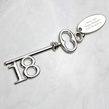 Personalised Silver 18th Birthday Key