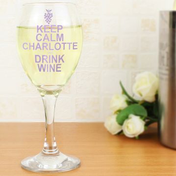 Keep Calm and Drink Wine Glass