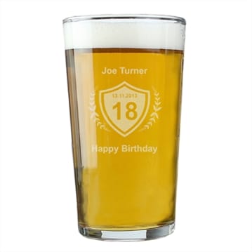 Personalised Age Crest Pint Glass