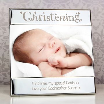 Personalised Silver Christening Photo Frame