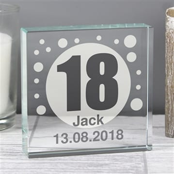 Personalised 18th Birthday Glass Token