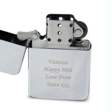 personalised silver lighter