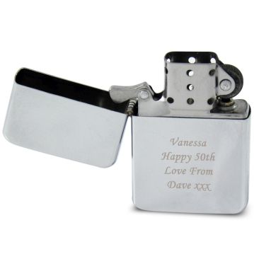 personalised silver lighter