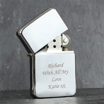 personalised silver lighter