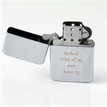 personalised silver lighter