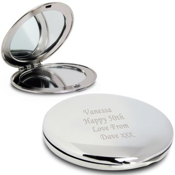 Personalised Circle Compact Mirror