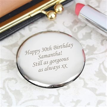 Personalised Circle Compact Mirror
