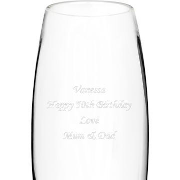50th Birthday Engraved Vase