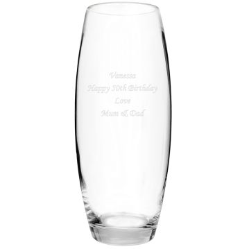 50th Birthday Engraved Vase