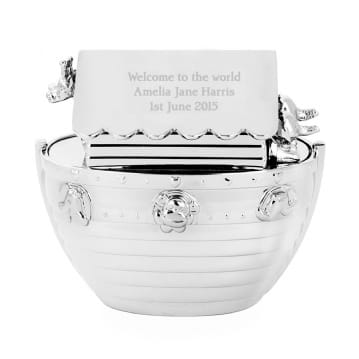 Personalised Silver Plated Noah's Ark Money Box
