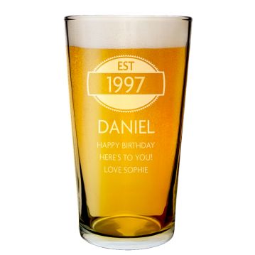 personalised 18th birthday glass