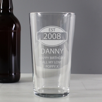 personalised 18th birthday glass