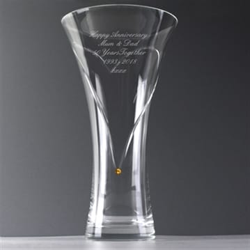 personalised golden anniversary heart design vase