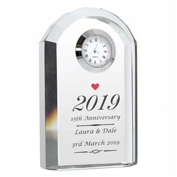 Personalised Glass Anniversary Clock