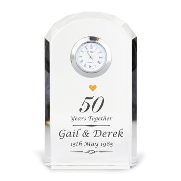 Personalised Golden Anniversary Clock