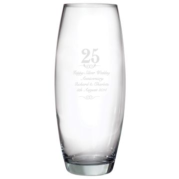 Personalised 25th Wedding Anniversary Vase