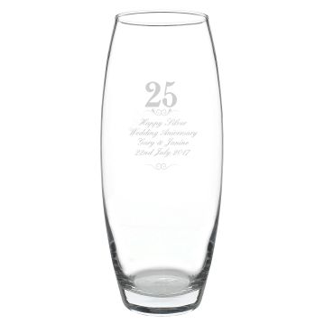 Personalised 25th Wedding Anniversary Vase