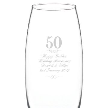 Personalised Golden Wedding Anniversary Vase