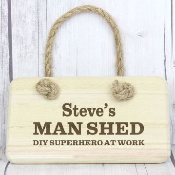 man shed sign