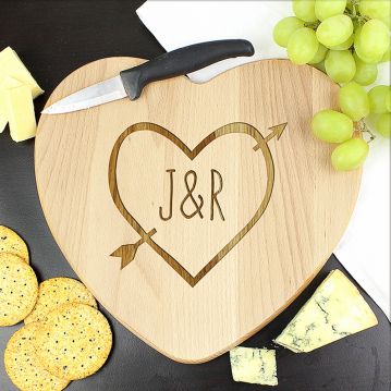 Personalised Wood Heart Chopping Board