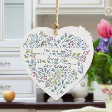 hanging wooden heart ornament