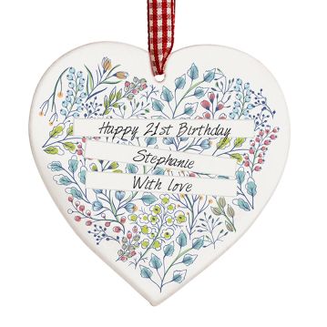 hanging wooden heart ornament