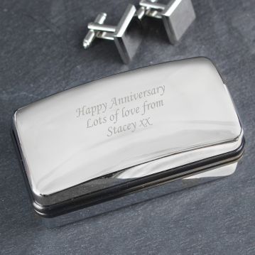 Chrome Personalised Cufflink Box