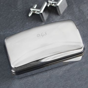 Chrome Personalised Cufflink Box