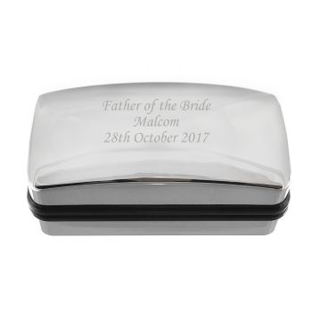 Chrome Personalised Cufflink Box