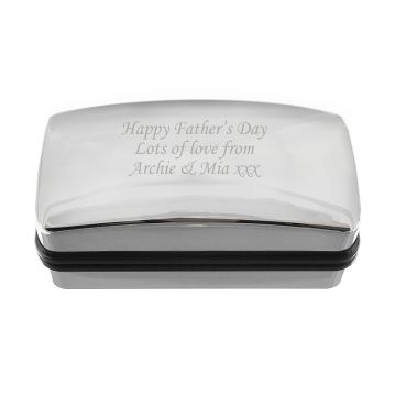 Chrome Personalised Cufflink Box