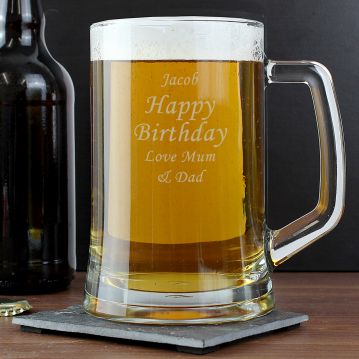 Personalised Engraved Glass Tankard