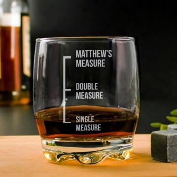 measures personalised whiskey glass