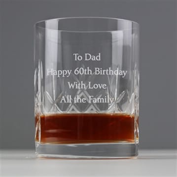Personalised Crystal Whisky Tumbler- 60th Birthday Gift For Him | Thumb