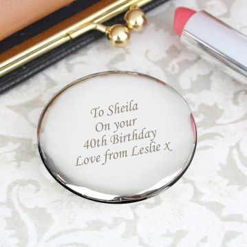 Personalised Round Compact Mirror