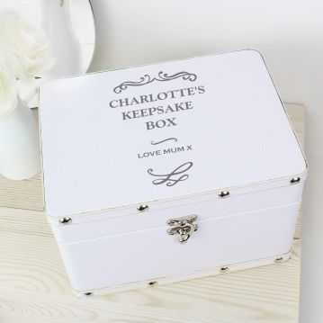 Personalised White Keepsake Box