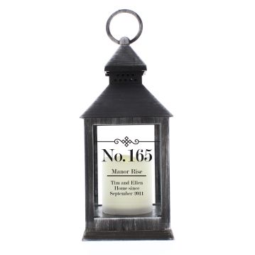 Personalised Rustic Black Lantern