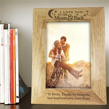 Personalised To the Moon and Back Wooden Photo Frame